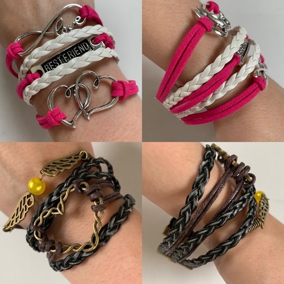 NEW Pick 1 Layered Leather Charm Bracelet - Picture 10 of 10